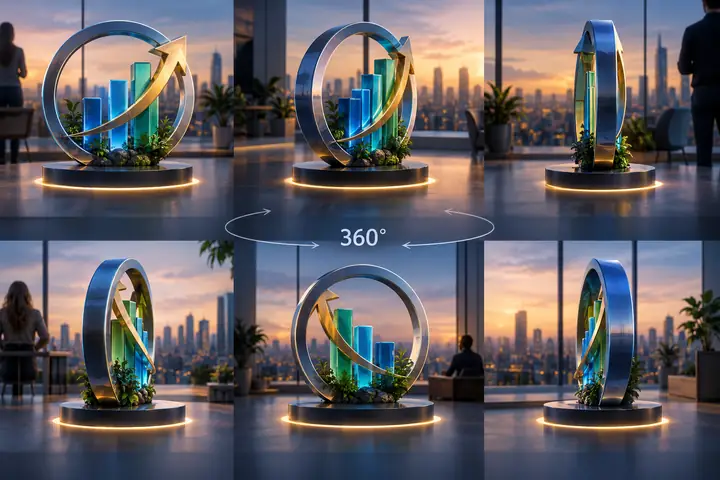 360-Grad-Ansicht der Performance – Symbol.